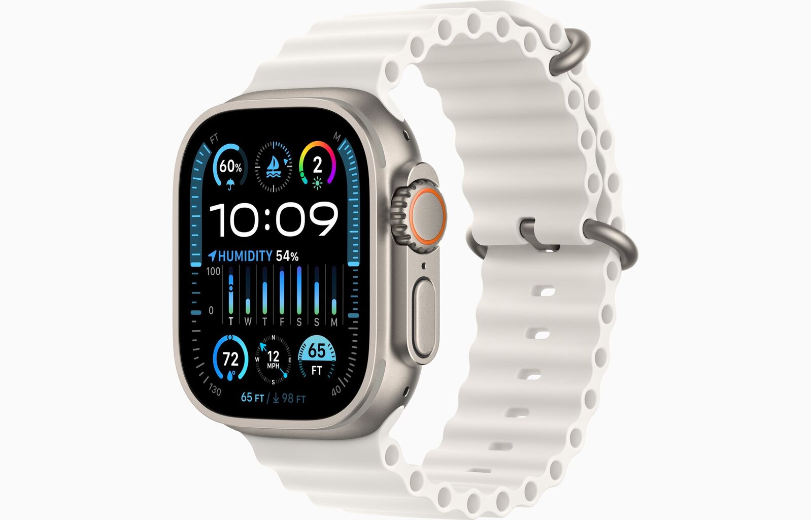 Apple Watch Ultra 2 GPS + Cellular, 49mm Titanium Case with White Ocean Band MREJ3UL/A цена и информация | Nutikellad, laste nutikellad | hansapost.ee