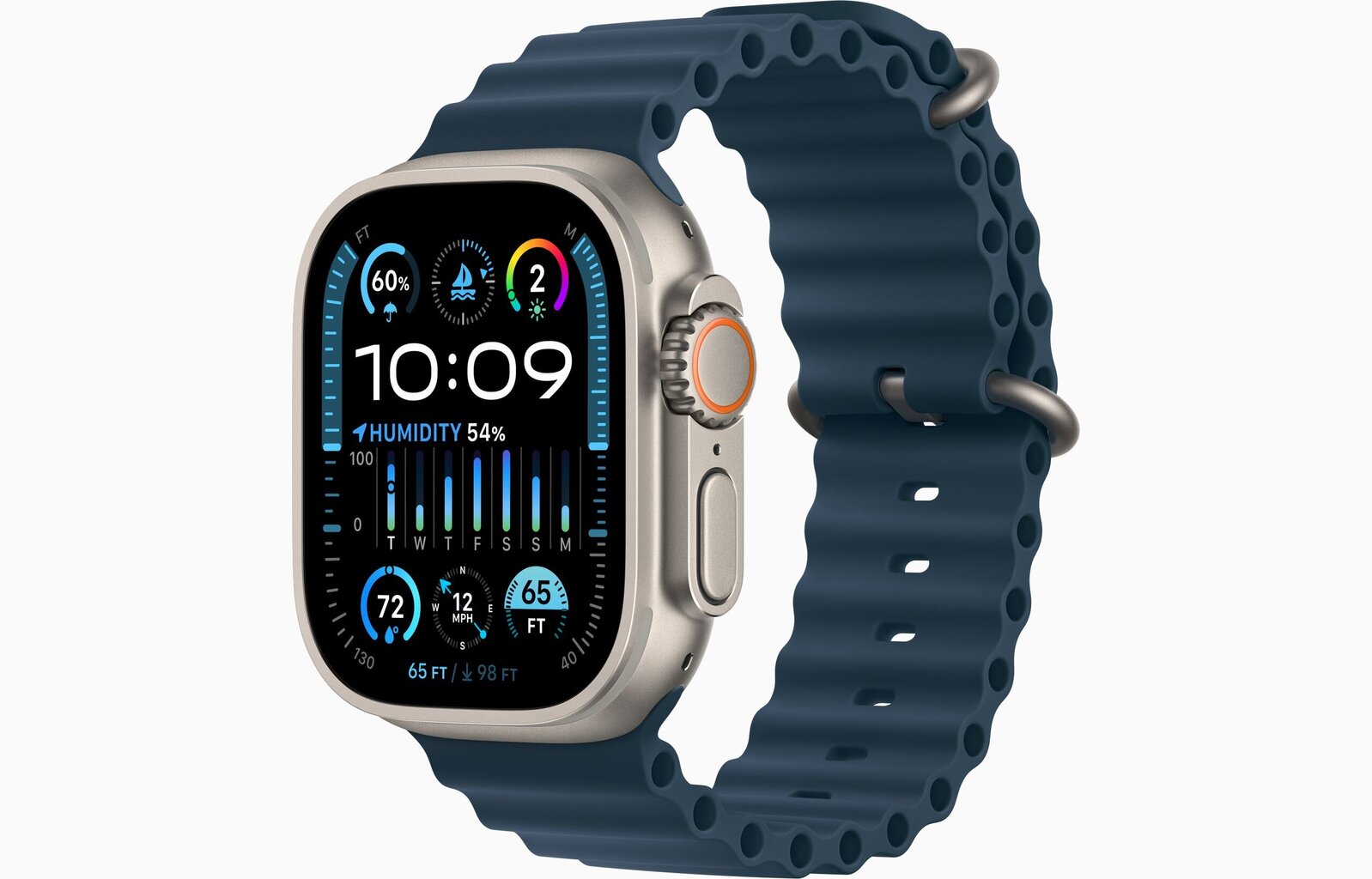 Apple Watch Ultra 2 GPS + Cellular, 49mm Titanium Case with Blue Ocean Band MREG3EL/A hind ja info | Nutikellad, laste nutikellad | hansapost.ee