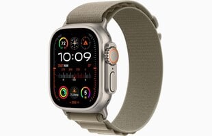 Apple Watch Ultra 2 GPS + Cellular, 49mm Titanium Case with Olive Alpine Loop - Small MREX3UL/A цена и информация | Смарт-часы | hansapost.ee