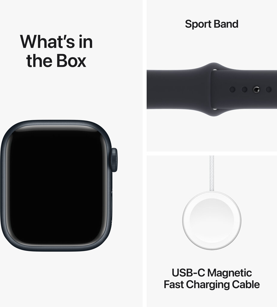 Apple Watch Series 9 GPS 41mm Midnight Aluminium Case with Midnight Sport Band - S/M - MR8W3ET/A цена и информация | Nutikellad, laste nutikellad | hansapost.ee