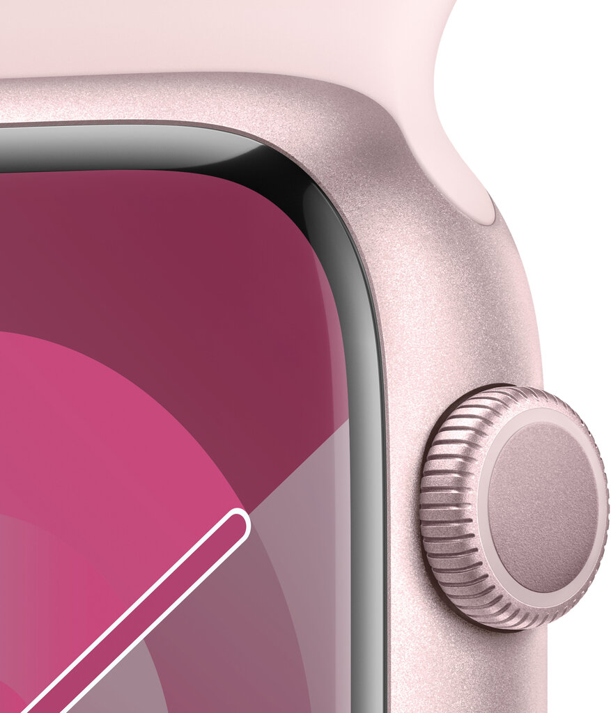 Apple Watch Series 9 GPS 41mm Pink Aluminium Case with Light Pink Sport Band - S/M MR933ET/A цена и информация | Nutikellad, laste nutikellad | hansapost.ee