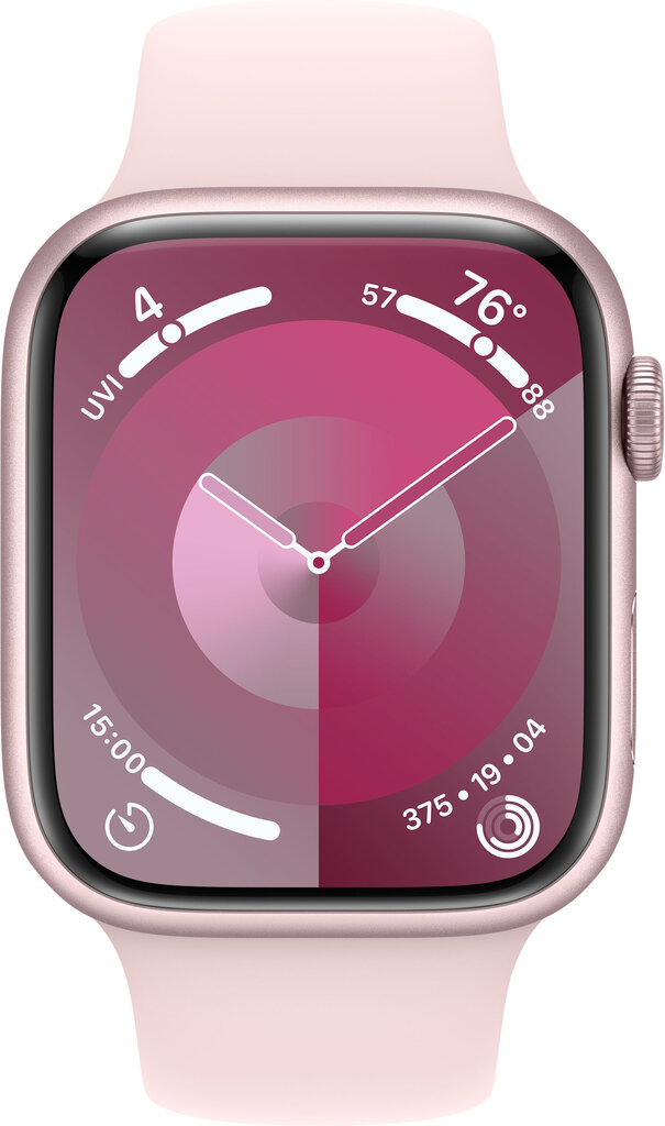 Apple Watch Series 9 GPS 41mm Pink Aluminium Case with Light Pink Sport Band - S/M MR933ET/A hind ja info | Nutikellad, laste nutikellad | hansapost.ee