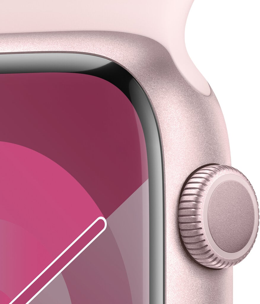 Apple Watch Series 9 GPS 41mm Pink Aluminium Case with Light Pink Sport Band - M/L MR943ET/A hind ja info | Nutikellad, laste nutikellad | hansapost.ee