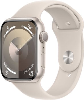 Apple Watch Series 9 GPS 45mm Starlight Aluminium Case with Starlight Sport Band - S/M - MR963ET/A hind ja info | Nutikellad, laste nutikellad | hansapost.ee