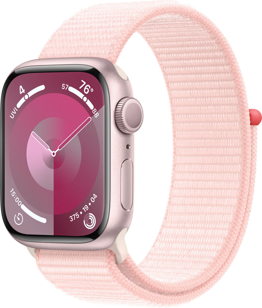 Apple Watch Series 9 GPS 45mm Pink Aluminium Case with Light Pink Sport Loop MR9J3ET/A hind ja info | Nutikellad, laste nutikellad | hansapost.ee