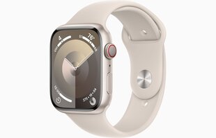 Apple Watch Series 9 GPS + Cellular 41mm Starlight Aluminium Case with Starlight Sport Band - S/M MRHN3ET/A цена и информация | Смарт-часы | hansapost.ee