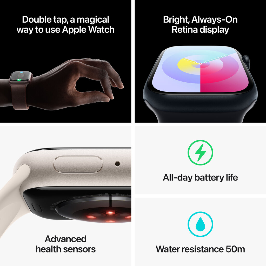 Apple Watch Series 9 GPS + Cellular 41mm Starlight Aluminium Case with Starlight Sport Loop MRHQ3ET/A цена и информация | Nutikellad, laste nutikellad | hansapost.ee