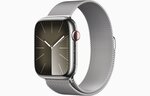 Apple Watch Series 9 GPS + Cellular 41mm Silver Stainless Steel Case with Silver Milanese Loop MRJ43ET/A