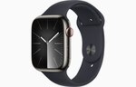Apple Watch Series 9 GPS + Cellular 41mm Graphite Stainless Steel Case with Midnight Sport Band - S/M MRJ83ET/A