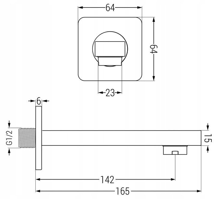 Varjatud duši- ja vannikomplekt termostaadiga Mexen Cube 7in1, 30x30 cm, Graphite hind ja info | Dušikomplektid ja süsteemid | hansapost.ee