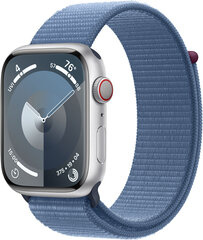 Apple Watch Series 9 GPS + Cellular 45mm Silver Aluminium Case with Winter Blue Sport Loop MRMJ3ET/A цена и информация | Смарт-часы (smartwatch) | hansapost.ee