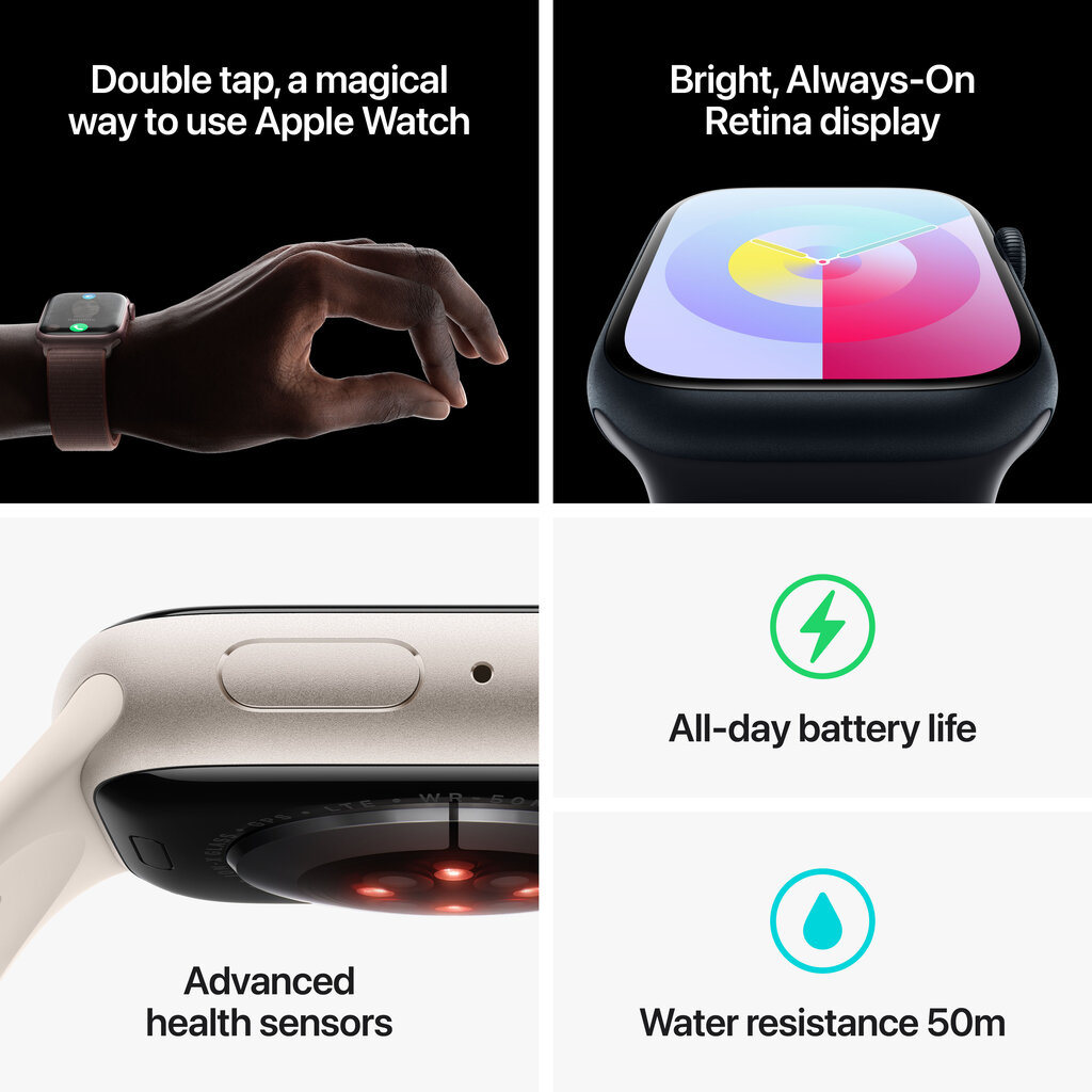 Apple Watch Series 9 GPS + Cellular 45mm Pink Aluminium Case with Light Pink Sport Loop MRMM3ET/A hind ja info | Nutikellad, laste nutikellad | hansapost.ee