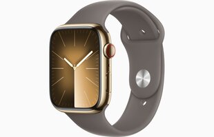 Apple Watch Series 9 GPS + Cellular 45mm Gold Stainless Steel Case with Clay Sport Band - S/M MRMR3ET/A цена и информация | Смарт-часы (smartwatch) | hansapost.ee