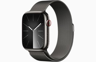 Apple Watch Series 9 GPS + Cellular 45mm Graphite Stainless Steel Case with Graphite Milanese Loop MRMX3ET/A цена и информация | Смарт-часы (smartwatch) | hansapost.ee