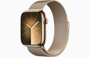 Apple Watch Series 9 GPS + Cellular 45mm Gold Stainless Steel Case with Gold Milanese Loop MRMU3ET/A цена и информация | Смарт-часы (smartwatch) | hansapost.ee