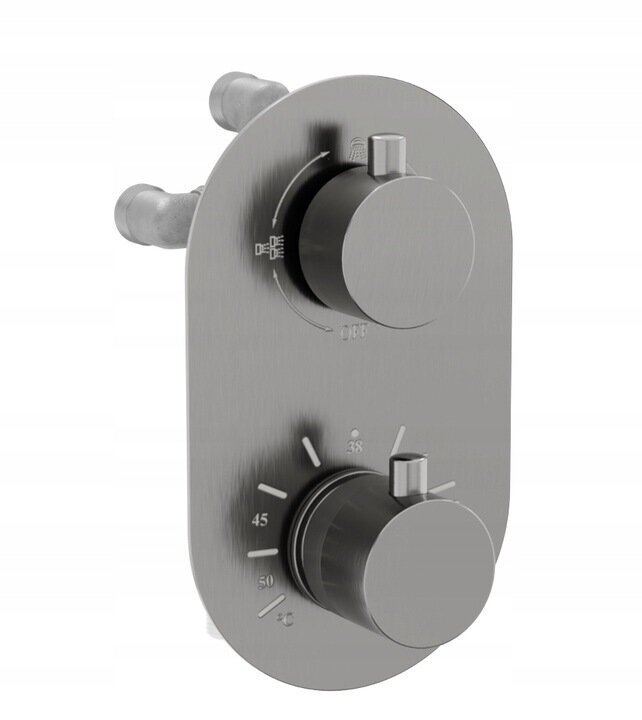 Varjatud duši- ja vannikomplekt termostaadiga Mexen Kai 7in1, 30 cm, Graphite hind ja info | Dušikomplektid ja süsteemid | hansapost.ee