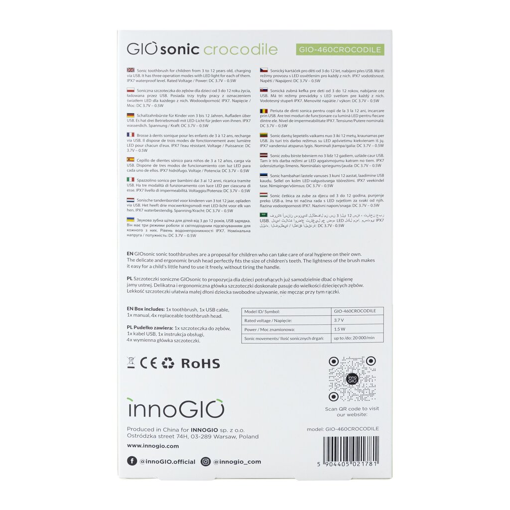 InnoGiO Gio-460 цена и информация | Elektrilised hambaharjad | hansapost.ee