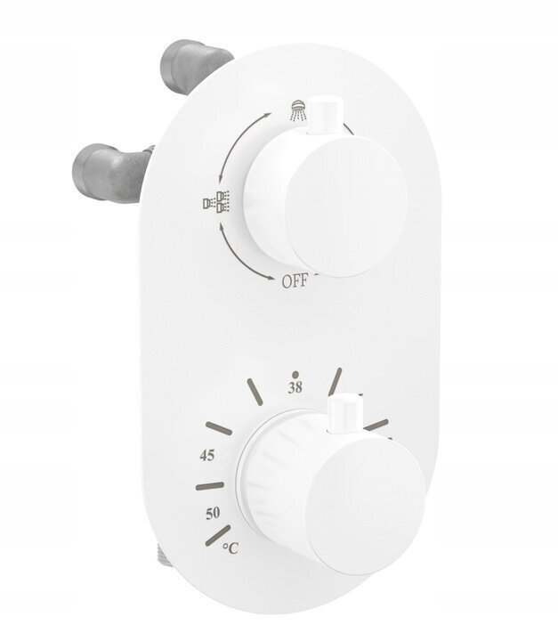 Varjatud dušikomplekt termostaadiga Mexen Kai 6in1, 30 cm, White hind ja info | Dušikomplektid ja süsteemid | hansapost.ee
