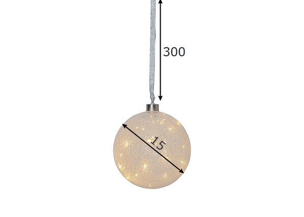 Klaaspall Glow Snow 15cm, 30 LED tuld, voolutoide hind ja info | Jõulukaunistused | hansapost.ee