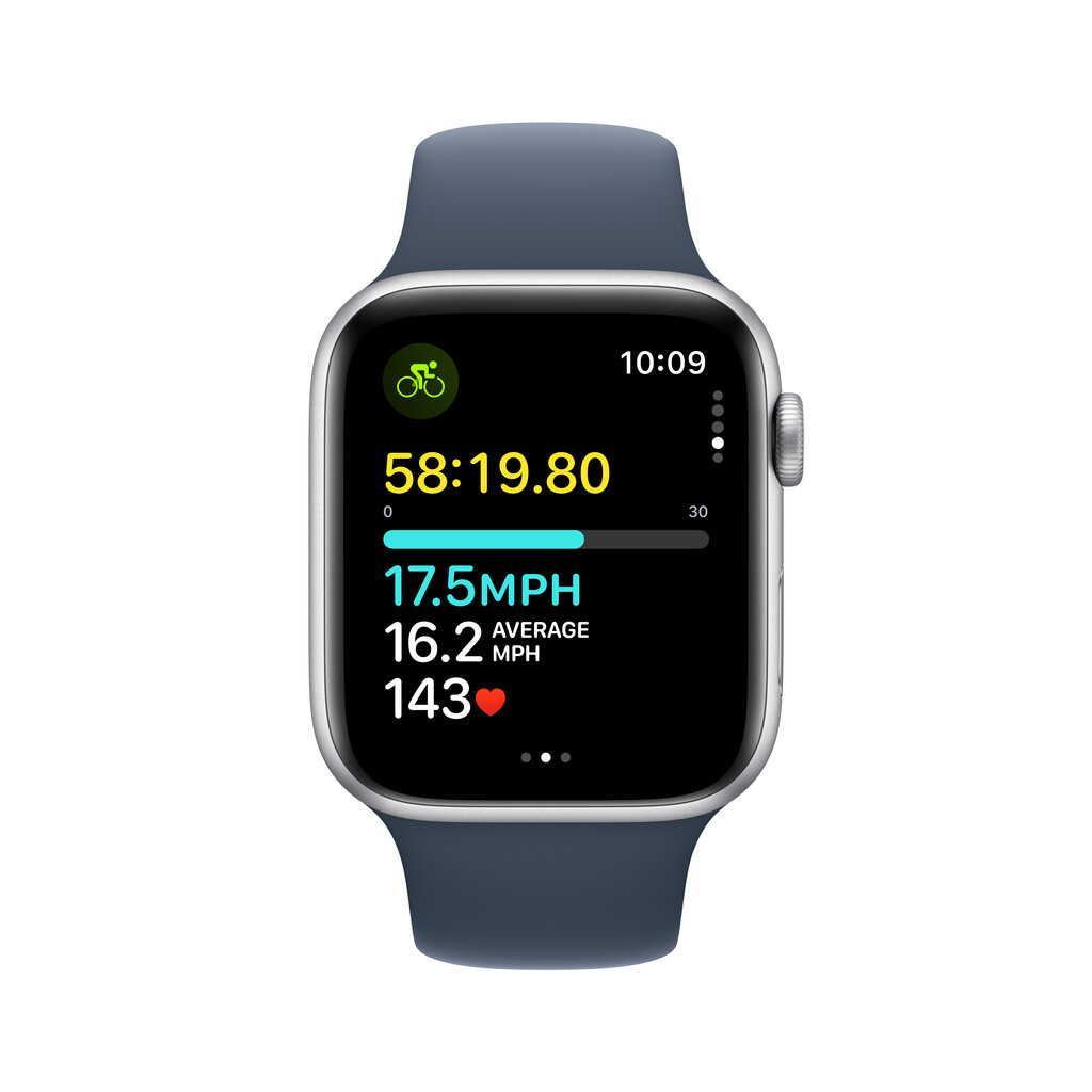 Apple Watch SE GPS 40mm Silver Aluminium Case with Storm Blue Sport Band - S/M - MRE13ET/A hind ja info | Nutikellad, laste nutikellad | hansapost.ee