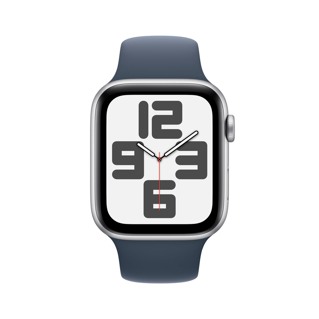 Apple Watch SE GPS 40mm Silver Aluminium Case with Storm Blue Sport Band - M/L - MRE23ET/A цена и информация | Nutikellad, laste nutikellad | hansapost.ee