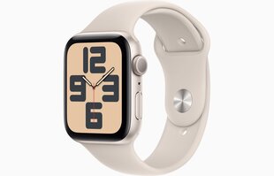 Apple Watch SE GPS 44mm Starlight Aluminium Case with Starlight Sport Band - M/L MRE53ET/A цена и информация | Смарт-часы (smartwatch) | hansapost.ee