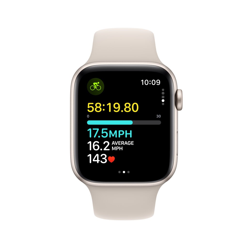 Apple Watch SE GPS 44mm Starlight Aluminium Case with Starlight Sport Band - S/M - MRE43ET/A цена и информация | Nutikellad, laste nutikellad | hansapost.ee