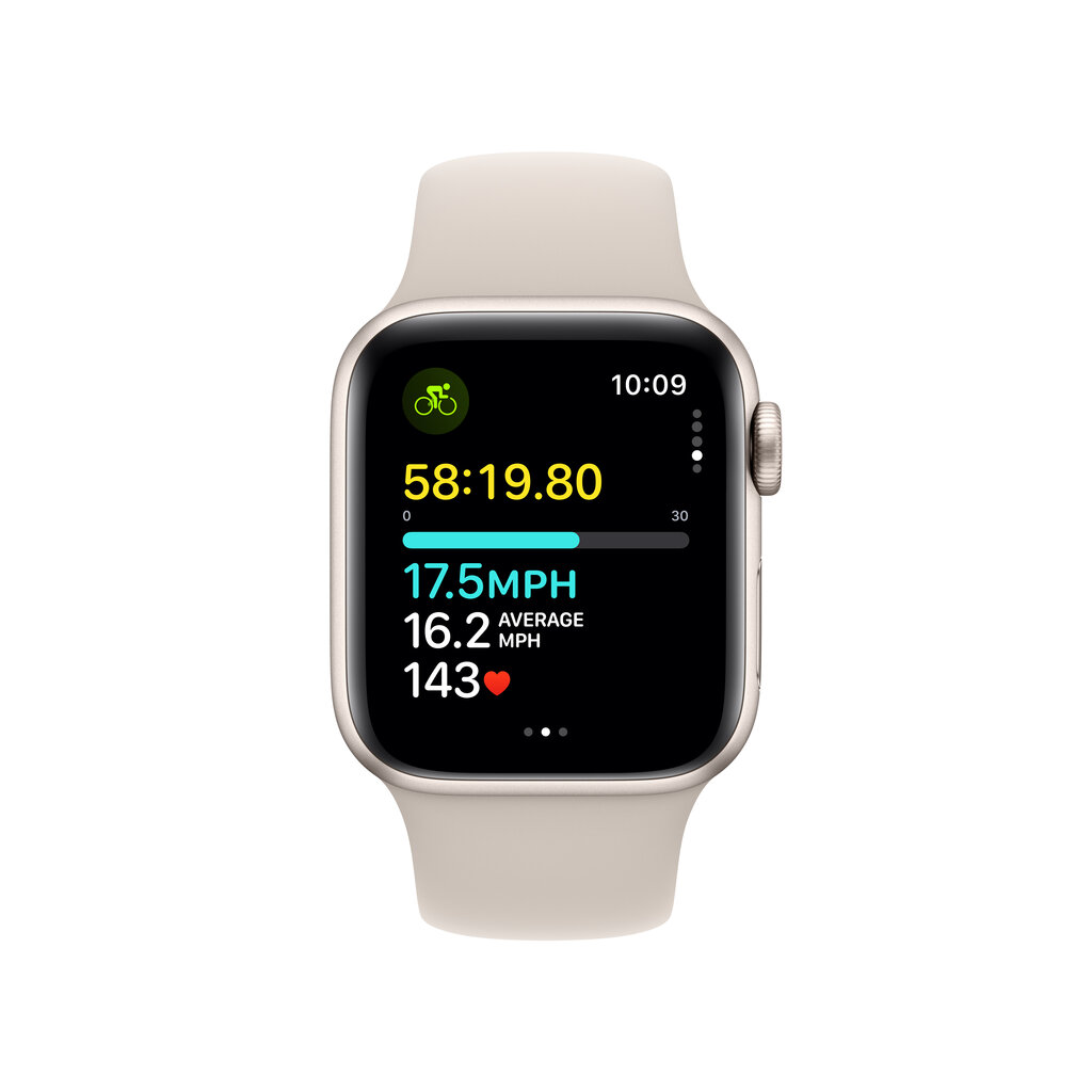 Apple Watch SE GPS + Cellular 40mm Starlight Aluminium Case with Starlight Sport Band - M/L - MRG13ET/A цена и информация | Nutikellad, laste nutikellad | hansapost.ee