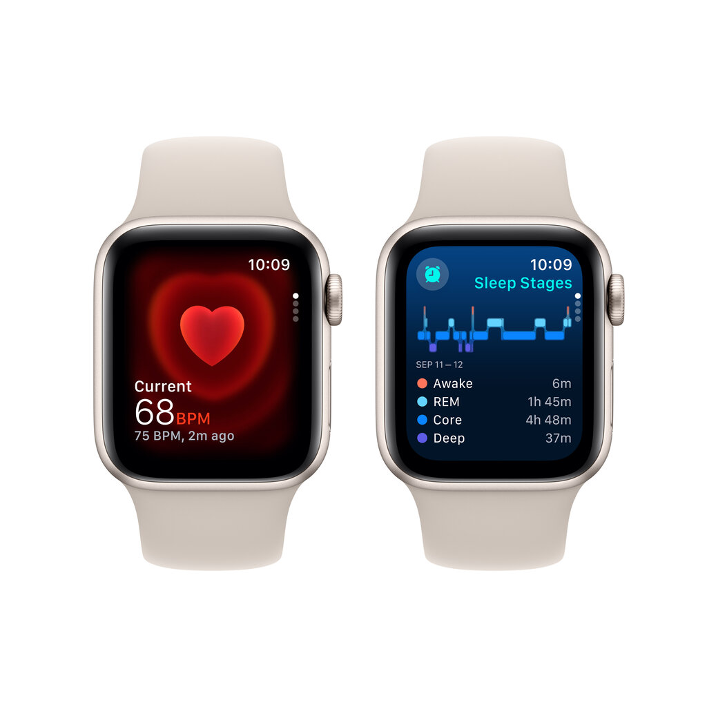 Apple Watch SE GPS + Cellular 40mm Starlight Aluminium Case with Starlight Sport Band - M/L - MRG13ET/A цена и информация | Nutikellad, laste nutikellad | hansapost.ee