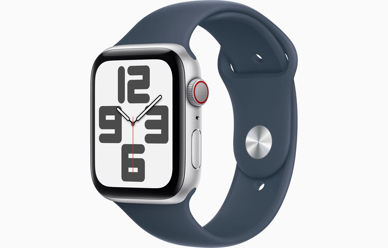 Apple Watch SE GPS + Cellular 40mm Silver Aluminium Case with Storm Blue Sport Band - S/M - MRGJ3ET/A цена и информация | Nutikellad, laste nutikellad | hansapost.ee