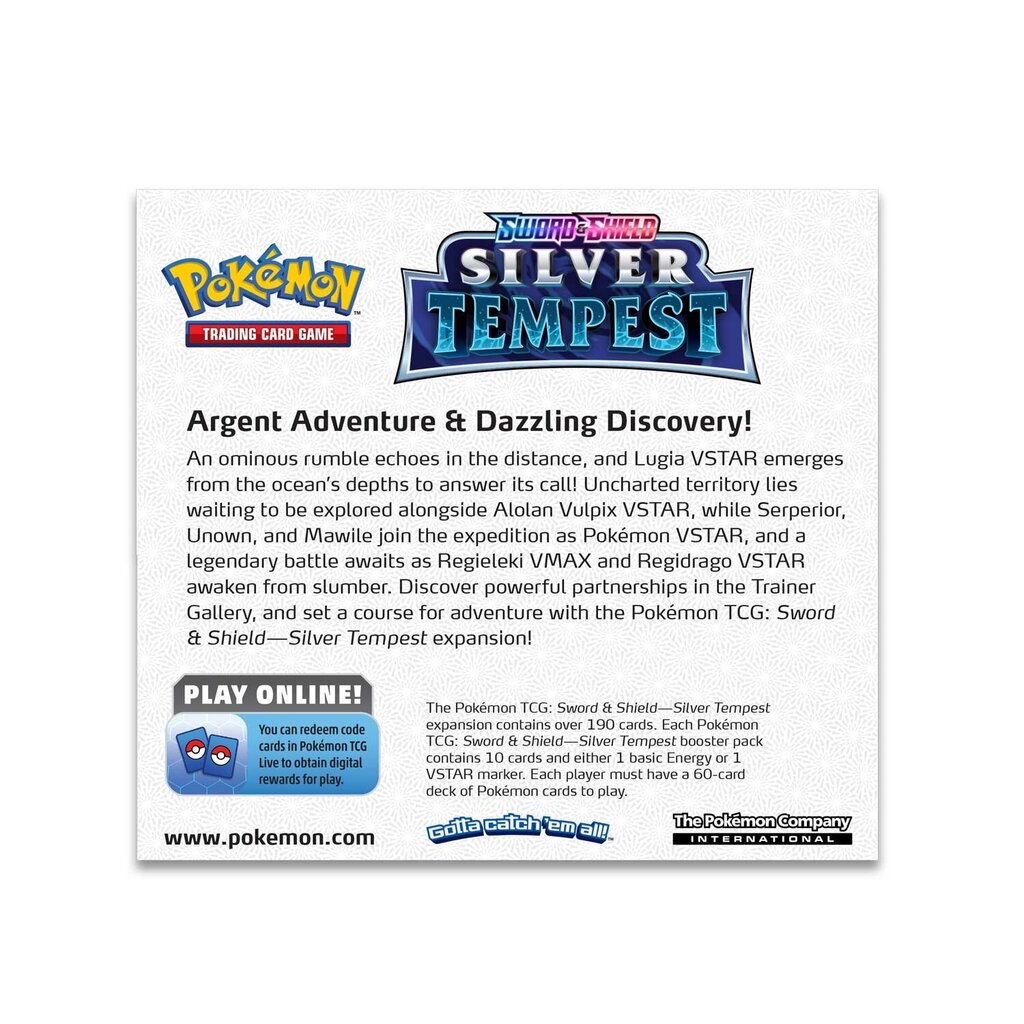 Pokemon TCG - Sword & Shield 12 Silver Tempest Booster Display (36 pakki) цена и информация | Lauamängud ja mõistatused perele | hansapost.ee