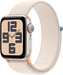Apple Watch SE GPS 44mm Starlight Aluminium Case with Starlight Sport Loop MRE63ET/A цена и информация | Смарт-часы (smartwatch) | hansapost.ee