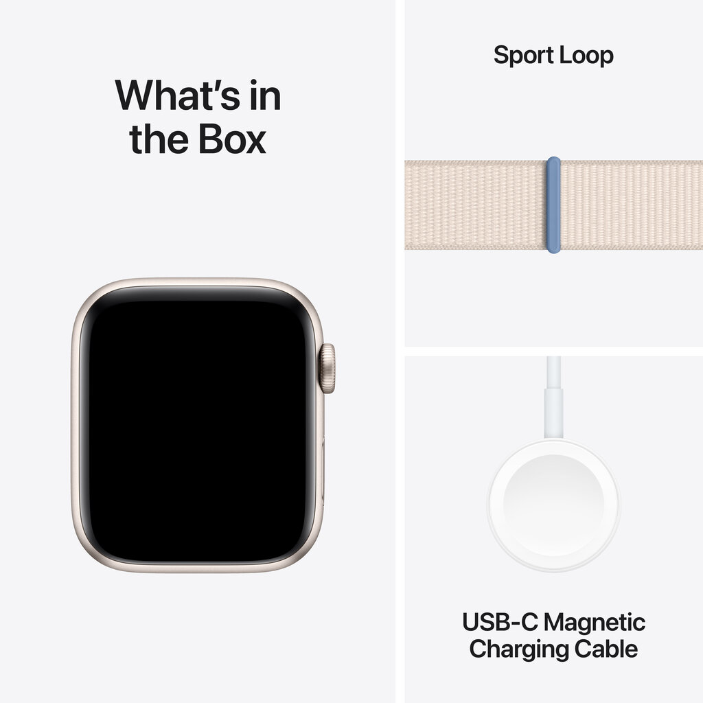 Apple Watch SE GPS 44mm Starlight Aluminium Case with Starlight Sport Loop - MRE63ET/A цена и информация | Nutikellad, laste nutikellad | hansapost.ee