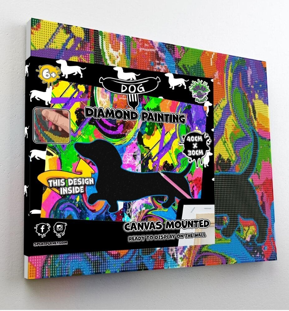 Teemantmosaiik Splat Planet Koer Taks, 30x40 cm price and information | Teemantmaalide komplektid | hansapost.ee