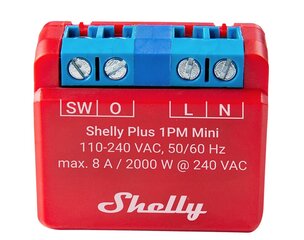 Интеллектуальное Wi-Fi Bluetooth реле Shelly PLUS 1PM Mini цена и информация | Системы безопасности, контроллеры | hansapost.ee