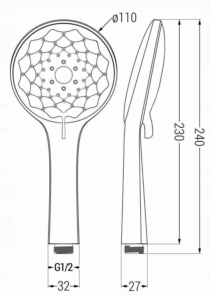 Dušikomplekt Mexen R-74, Black цена и информация | Dušikomplektid ja süsteemid | hansapost.ee