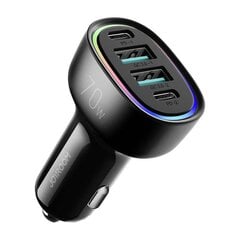 Joyroom JR-CL29 car charger, 2x USB-C PD, 2x USB 70W (black) цена и информация | Зарядные устройства для телефонов | hansapost.ee