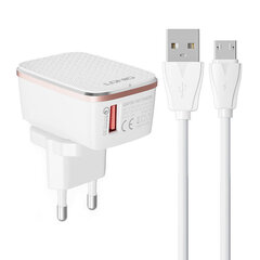 LDNIO Сетевое зарядное устройство LDNIO A1204Q 18 Вт + кабель USB-C цена и информация | Зарядные устройства для телефонов | hansapost.ee