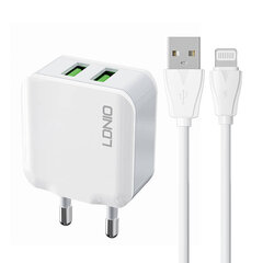 LDNIO Сетевое зарядное устройство LDNIO A2201 2USB + кабель USB-C цена и информация | Зарядные устройства для телефонов | hansapost.ee
