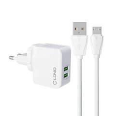 LDNIO Сетевое зарядное устройство LDNIO A2203 2USB + кабель USB-C цена и информация | Зарядные устройства для телефонов | hansapost.ee