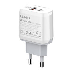 Wall charger  LDNIO A2421C USB, USB-C 22.5W + Lightning cable цена и информация | Зарядные устройства для телефонов | hansapost.ee