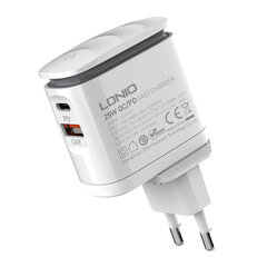 LDNIO Сетевое зарядное устройство LDNIO A2423C USB, USB-C + USB-C — кабель USB-C цена и информация | Зарядные устройства для телефонов | hansapost.ee