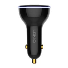 LDNIO Автомобильное зарядное устройство LDNIO C102, USB + 2x USB-C, 160 Вт + кабель USB-C на Lightning (черный) цена и информация | Зарядные устройства для телефонов | hansapost.ee