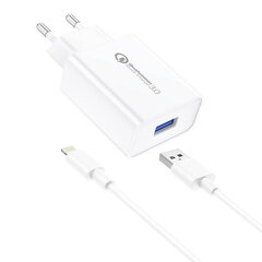 Foneng Сетевое зарядное устройство Foneng EU13 + кабель USB-Lightning, 3A (белый) цена и информация | Зарядные устройства для телефонов | hansapost.ee