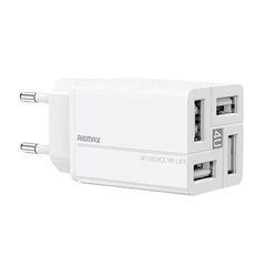 Wall charger Remax, RP-U43, 4x USB, 3.4A (white) цена и информация | Зарядные устройства для телефонов | hansapost.ee