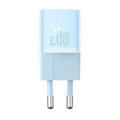 Mini wall charger Baseus GaN5 20W (blue) цена и информация | Зарядные устройства для телефонов | hansapost.ee