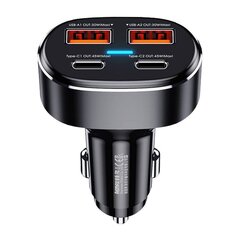 Car charger 2x USB, 2x USB-C Remax RCC329, 75W (black) цена и информация | Зарядные устройства для телефонов | hansapost.ee