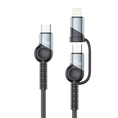 Кабель Budi 65W|20W PD 2в1 USB to USB-C | Lightning Cable (черный), 1 м цена и информация | Borofone 43757-uniw | hansapost.ee