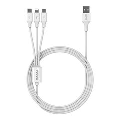 Romoss Romoss CB251V 3in1 USB-C / Lightning / Micro 3.5A 1.2м USB-кабель (белый) цена и информация | Кабели для телефонов | hansapost.ee