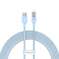 Fast Charging cable Baseus USB-A to Lightning  Explorer Series 2m, 2.4A (blue) цена и информация | Кабели для телефонов | hansapost.ee